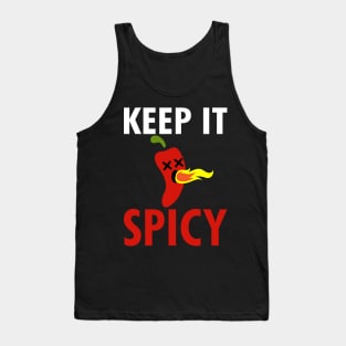 Keep It Spicy Funny Hot Chili Pepper Fire Tank Top